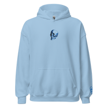 Load image into Gallery viewer, Mono-Chrome Blue Skull Hoodie
